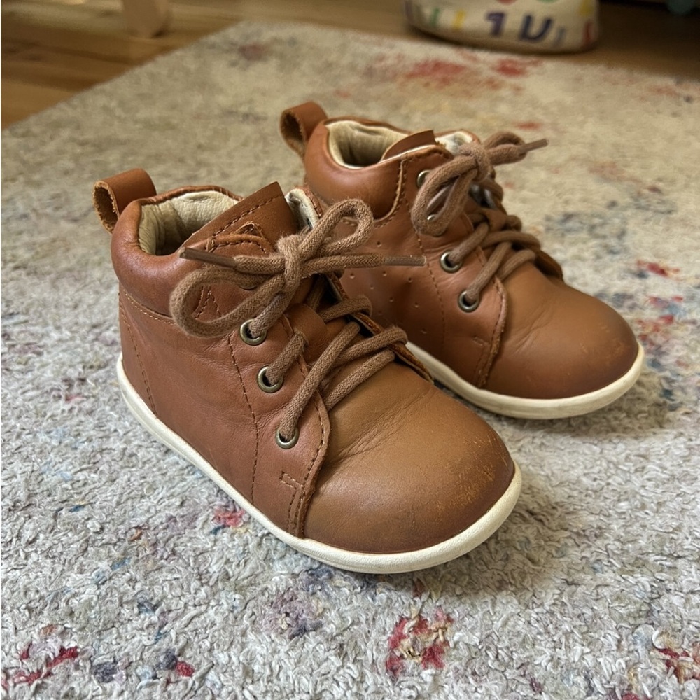 Pax Leather Boots- Camel Brown, 21 (5.5)